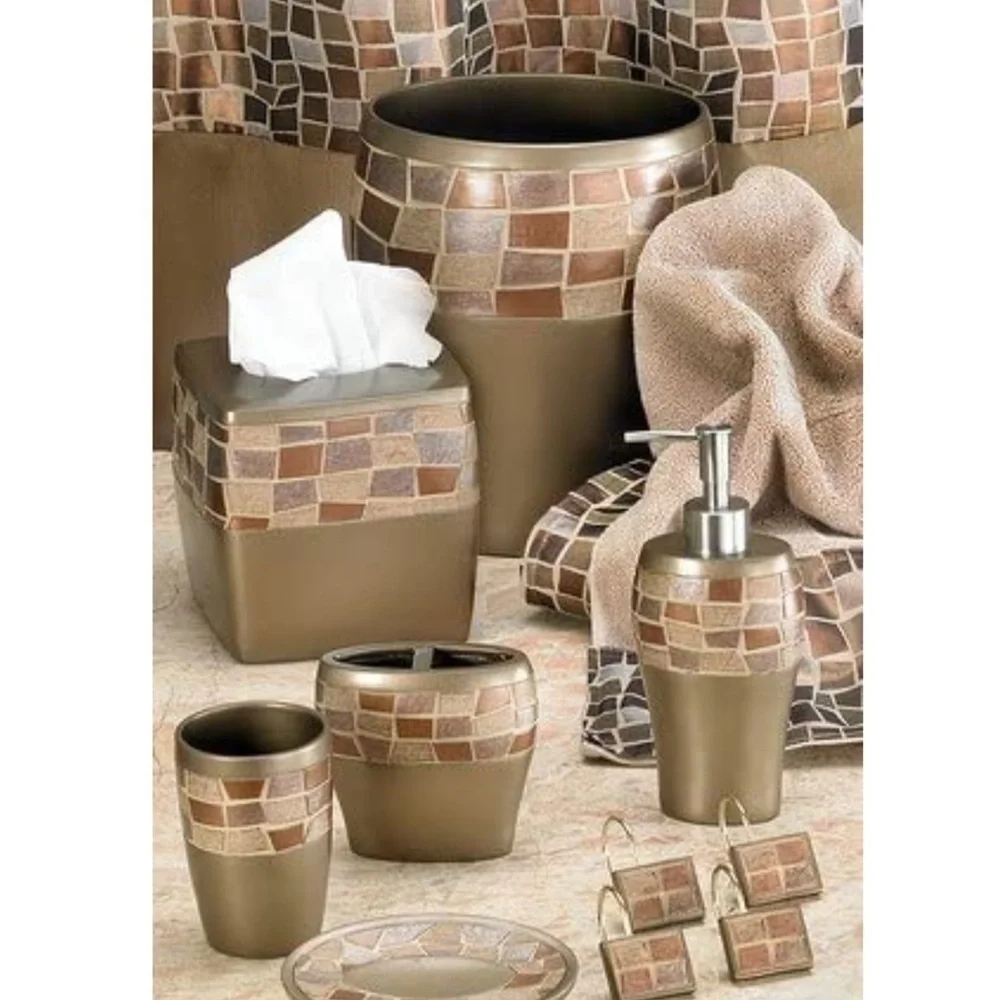 Mosaic Stone Bronze Lotion Pump Soap Dispenser